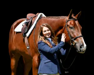 Lisa Hoffman and her 3 year old quarter horse Hunt N Hotties