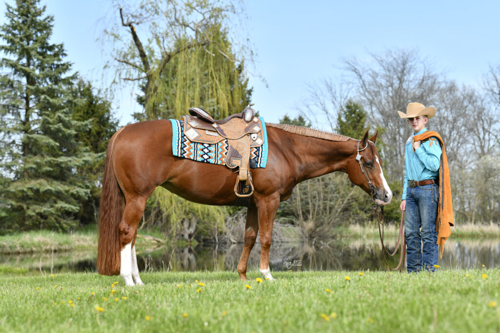 Brayden Stine and his quarter horse mare Shez For Certain
