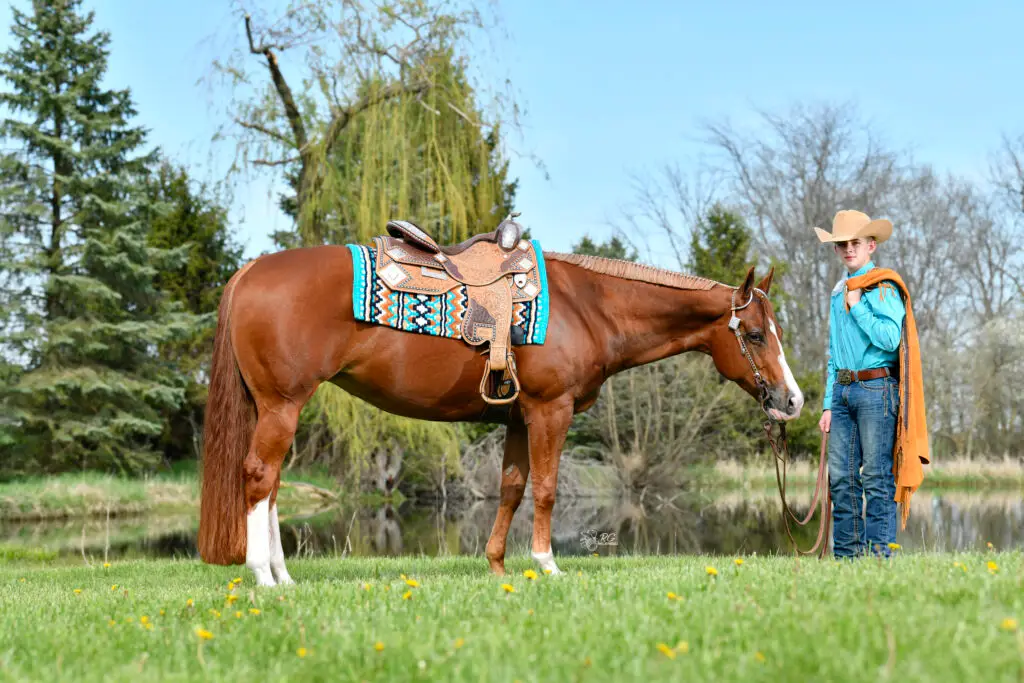 Brayden Stine and his quarter horse mare Shez For Certain
